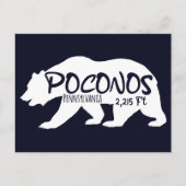 Poconos Retro Pennsylvania Mountain Bär Postkarte (Vorderseite)