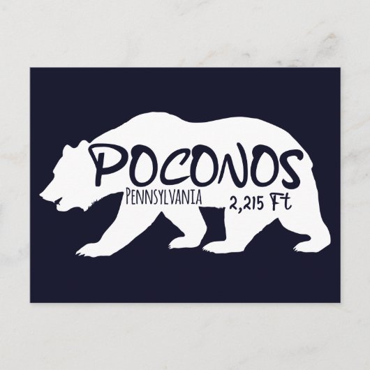 Poconos Retro Pennsylvania Mountain Bär Postkarte (Vorderseite)