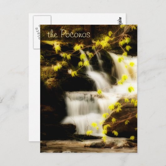 Poconos Springtime Wasserfall Szene Postkarte (Vorne/Hinten)