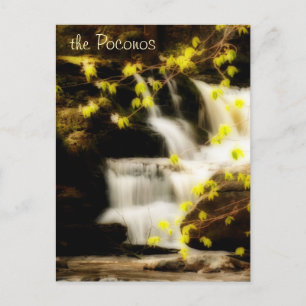 Poconos Springtime Wasserfall Szene Postkarte