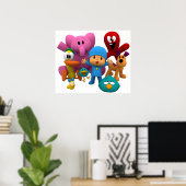 pocoyo und freunde sind lächelnd Hemdmaske Poster (Heimbüro)
