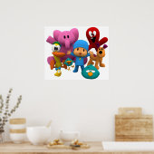 pocoyo und freunde sind lächelnd Hemdmaske Poster (Küche)
