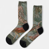 Pod of Lobsters in the Ocean, Vintage Art Nouveau Socken (Linkes Detail)