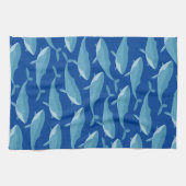 Pod of Whales Schwimmen dunkelblau Geschirrtuch (Horizontal)