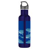 Pod of Whales Schwimmen Dunkelblau Personalisiert Edelstahlflasche (Rückseite)