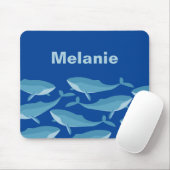 Pod of Whales Schwimmen Dunkelblau Personalisiert Mousepad (Mit Mouse)