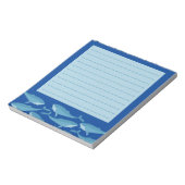 Pod of Whales Schwimmen Lined Blue Notizblock (Rotiert)