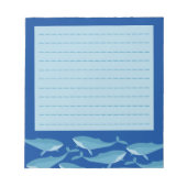 Pod of Whales Schwimmen Lined Blue Notizblock (Vorderseite)