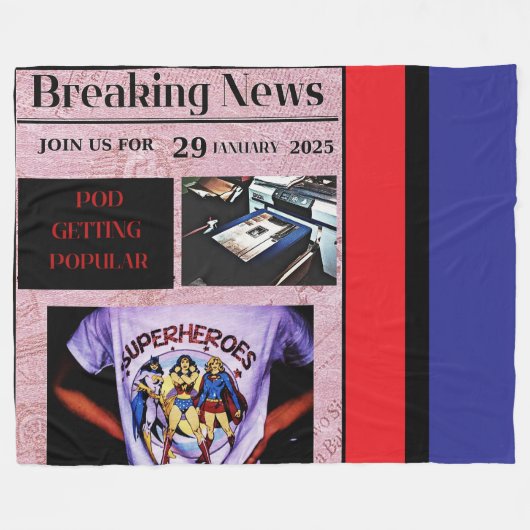 POD STUFF FLEECE BLANKET! (Vorderseite (Horizontal))