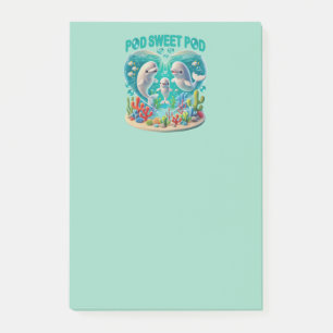 "Pod Sweet Pod" Walfamilie Post-it Klebezettel