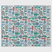 Podcast Birthday Party Geschenkpapier (Flach)