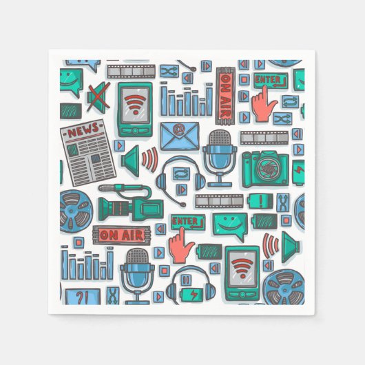 Podcast Birthday Party Serviette (Vorderseite)
