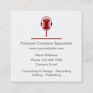 Podcast-Erstellungsspezialist Quadratische Visitenkarte