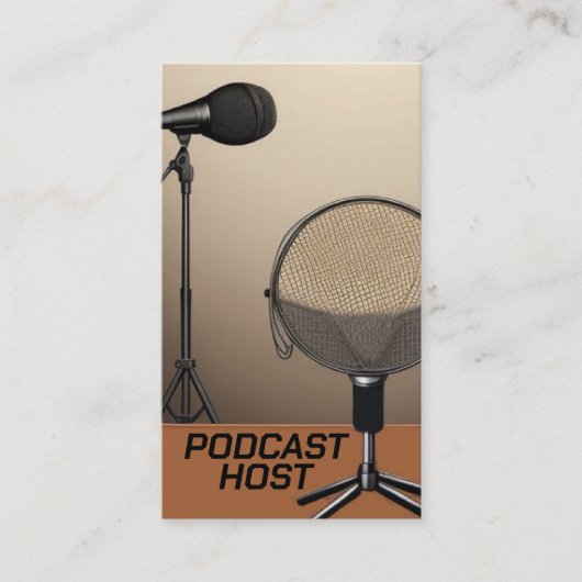 Podcast-Host-Mikrofon Visitenkarte (Vorderseite)