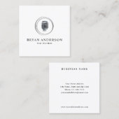 Podcast Host - Old Microphone Business Card Quadratische Visitenkarte (Vorne/Hinten)
