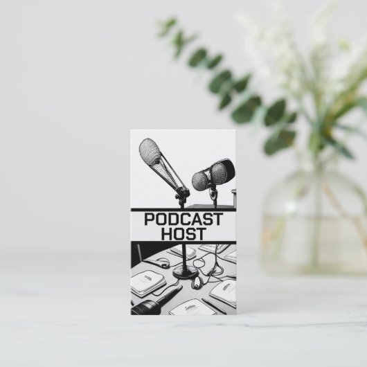 Podcast-Host Visitenkarte (Stehend Vorderseite)