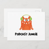 Podcast-Junkie Postkarte (Vorne/Hinten)