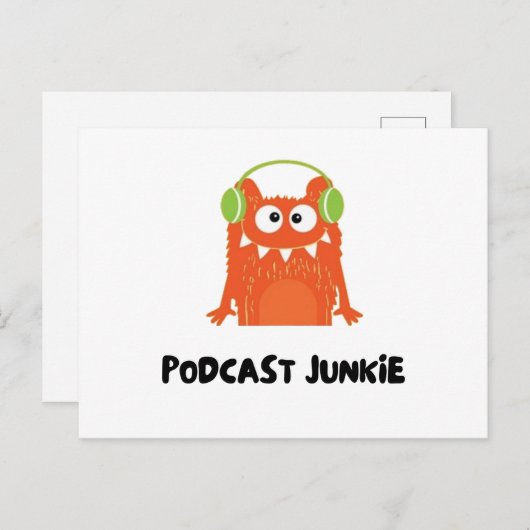 Podcast-Junkie Postkarte (Vorne/Hinten)