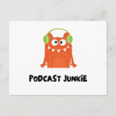 Podcast-Junkie Postkarte (Vorderseite)
