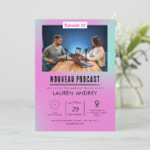 Podcast Launch Event Invitation Einladung (Stehend Vorderseite)