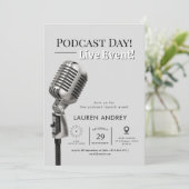Podcast Launch Event Invitation Einladung (Stehend Vorderseite)
