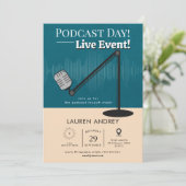 Podcast Launch Event Invitation Einladung (Stehend Vorderseite)