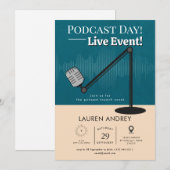 Podcast Launch Event Invitation Einladung (Vorne/Hinten)