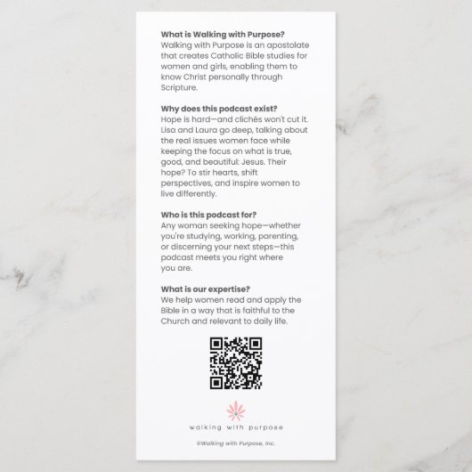 Podcast-Lesezeichen Menükarte (Rückseite)