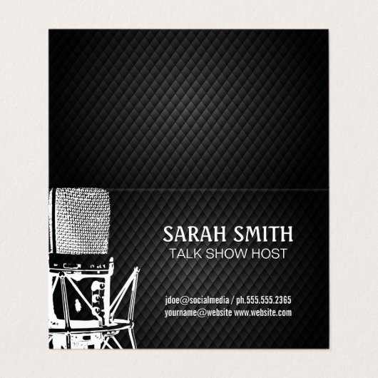Podcast | Mikrofon Visitenkarten (Außenseite Aufgefaltet)