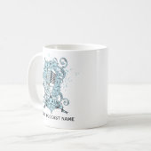 Podcast Name Blaues Mikrofon Kaffeetasse (Vorderseite Links)