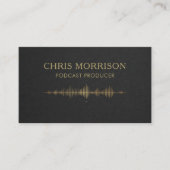 Podcast Producer Black Gold QR Code Visitenkarte (Vorderseite)
