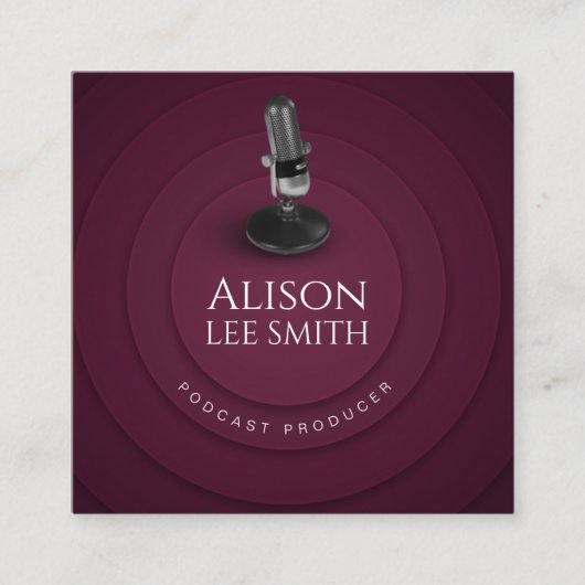 Podcast Producer/Vocal Coach/Voice-Schauspieler Quadratische Visitenkarte (Vorderseite)