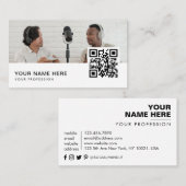 Podcast Visitenkarten QR Code Visitenkarte (Vorne/Hinten)