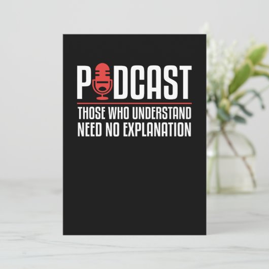 Podcast wer Podcaster versteht Einladung (Stehend Vorderseite)