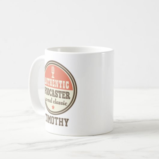 Podcaster Gift Funny Podcasting Jornalist Kaffeetasse (Vorderseite Links)