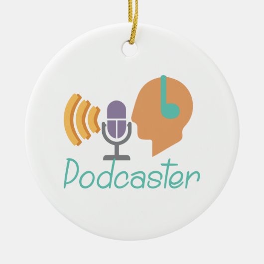 Podcaster Keramik Ornament (Vorne)