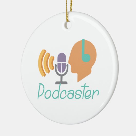 Podcaster Keramik Ornament (Links)