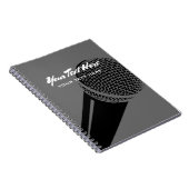 Podcaster Notizbuch mit Mikrofon Logo Design Notizblock (Rechte Seite)
