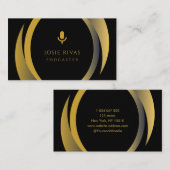 Podcaster, Podcast Black & Gold Visitenkarte (Vorne/Hinten)