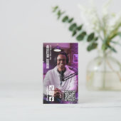 Podcaster Social Media QR Code Foto Visitenkarte (Stehend Vorderseite)