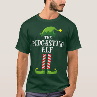Podcasting Elf Matching Family Group Weihnachten T-Shirt