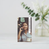 Podcasting & Hosting Foto QR Code Business Card Visitenkarte (Stehend Vorderseite)