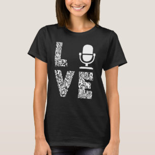 Podcasting Mikrofone Liebe Leopard Podcast Podcast T-Shirt