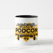 Podcon Tasse 2017! - Schwarzes auf tan langem Logo (Zentrum)