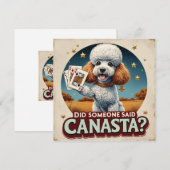 Poddle liebt Canasta-Spiel Einladung (Vorne/Hinten)