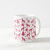 Podenco Andaluz Weihnachtsdesign Kaffeetasse (VorderseiteRechts)