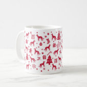 Podenco Canario Weihnachtsdesign Kaffeetasse (Vorderseite Links)