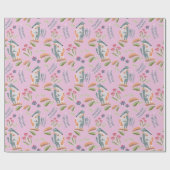 Podenco Dog und Galgo Girly Pink Geschenkpapier (Flach)