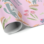 Podenco Dog und Galgo Girly Pink Geschenkpapier (Rolleneckpunkt)