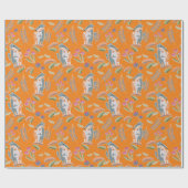 Podenco Dog und Galgo Hübsch Orange Geschenkpapier (Flach)